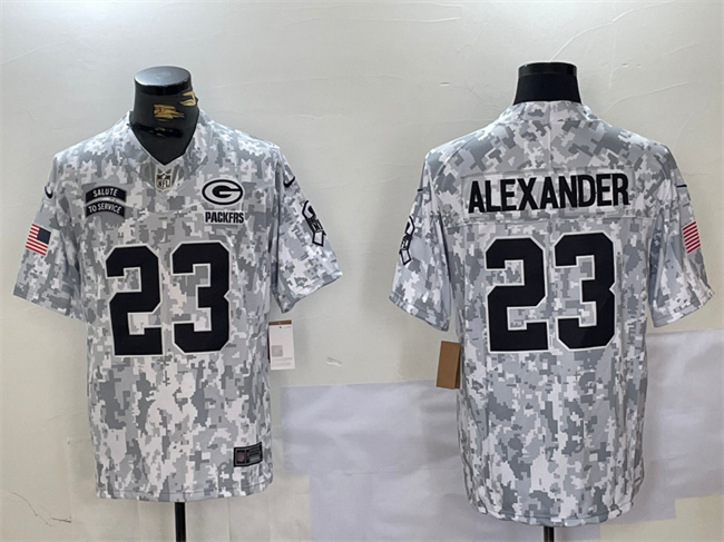 Men's Green Bay Packers #23 Jaire Alexander 2024 F.U.S.E. Arctic Camo Salute to Service Limited Football Stitched Jersey